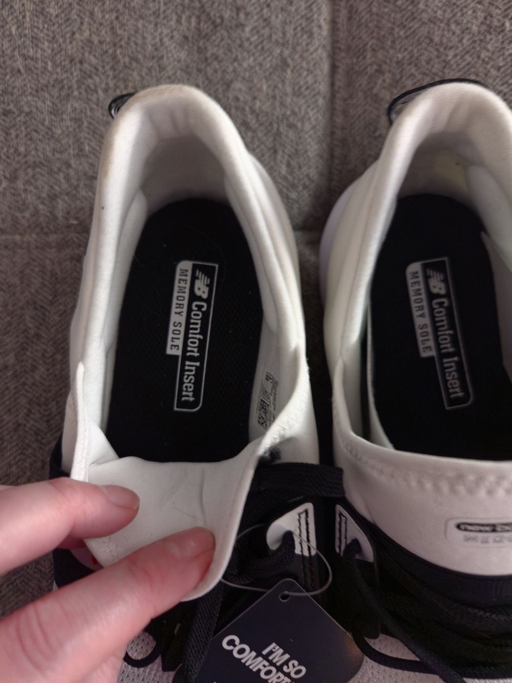 New Balance Women's White and Black Slip-On Trainer - Picture 3 of 4